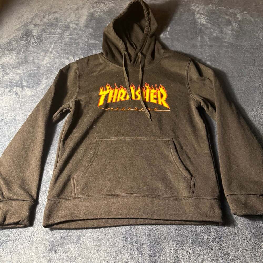 Thrasher Flame Hoodie Black Pullover